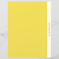 Dessert Category | Recipe Divider | Simple Yellow