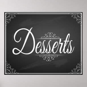 Dessert chalkboard sign for wedding print