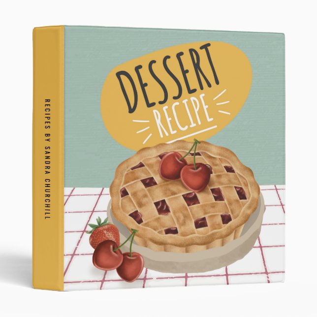 Dessert Cookbook Baked Goods Recipe Personalized Binder (Front/Spine)