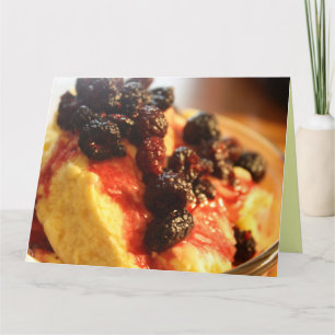 Dessert de framboise rouge, grande carte de voeux
