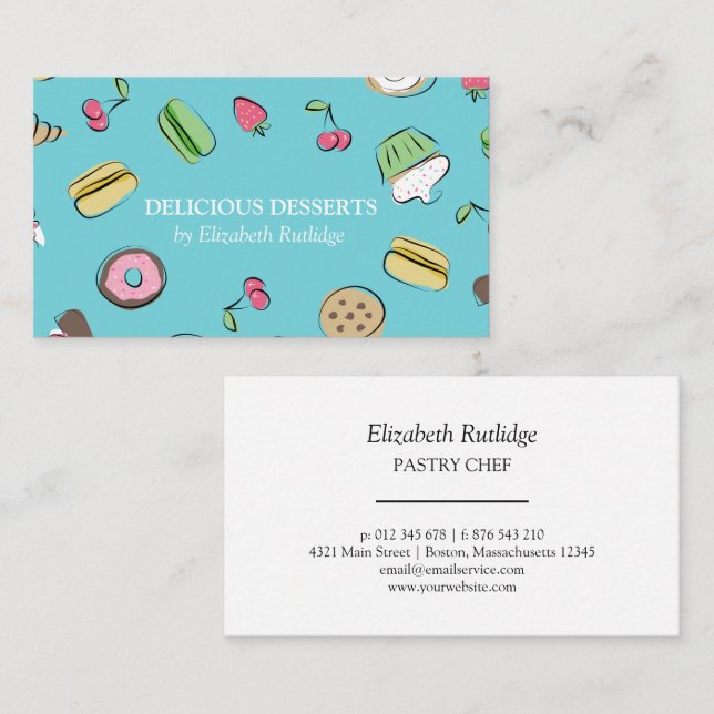 Dessert Doodles | Bakery Business Card (Front/Back)