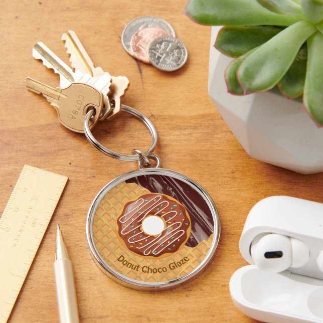 Dessert,Doughnut Choco Glaze, Chocolate Melted  Keychain (Desk)