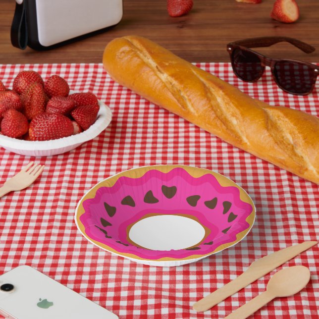 Dessert,Doughnut,Doughnut with Glaze and choco,Mod Paper Plate (Picnic)