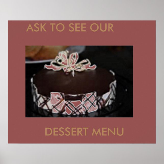 DESSERT MENU CAKES ART POSTER (Front)
