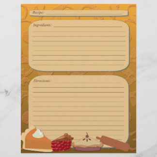 Dessert pie theme orange recipe page
