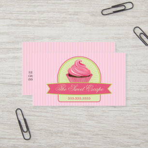 Dessert Pink Cupcake Business Card