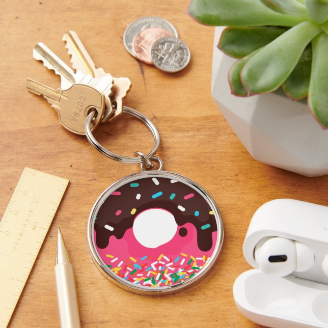 Dessert, Rainbow Sprinkle Doughnut, Doughnut Keychain (Desk)