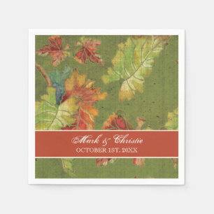 Dessert Reception Napkins Autumn Fall Grape Leaves