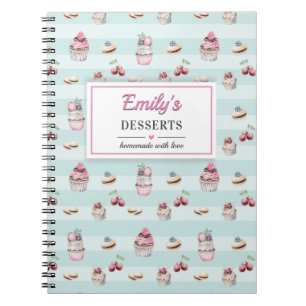 Dessert Recipe Book Baker Chef Cook Blank Notebook