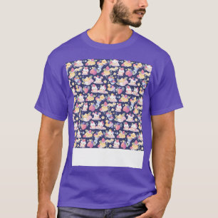 Dessert Seamless Pattern Patisserie Kawaii Cute Fr T-Shirt
