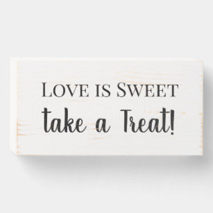 Dessert Table Love is Sweet Wedding Reception Wood Wooden Box Sign