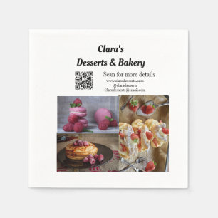 Desserts Bakery restaurant add name details text Napkin