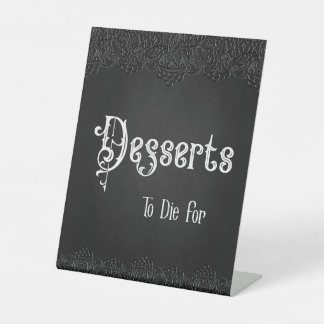 Desserts Black Lace Gothic Wedding Table Sign