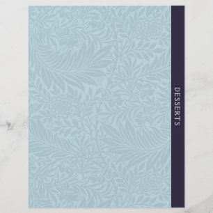 Desserts   Recipe Divider   Vintage Blue Floral