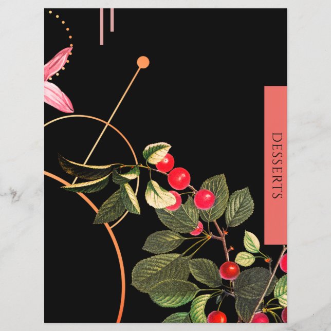 Desserts | Recipe Insert | Black Red Cherries (Front)