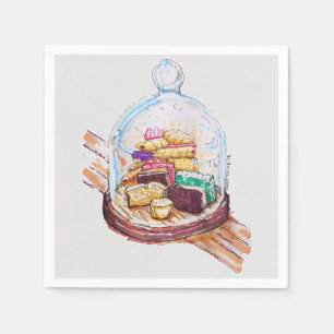 Desserts Under Glass Dome Napkin