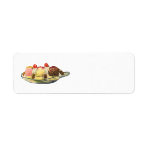 Desserts vintages de nourriture, cerises de banana