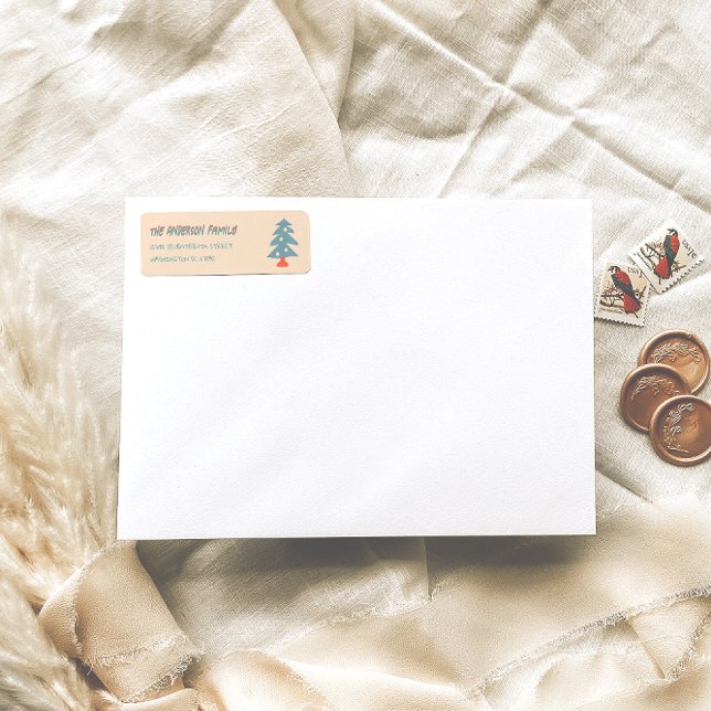 Dessin à la main Bleu Arbre de Noël Adresse (Créateur téléchargé)