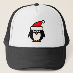 Dessin amusant de pingouin de Noël casquette du P