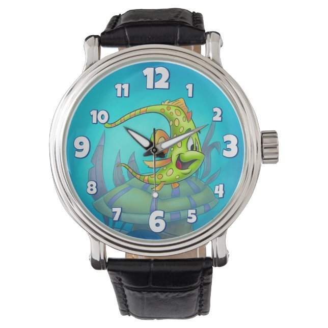 Dessin amusant montre de poisson (devant)