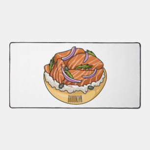dessin animé de bagel saumon