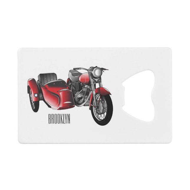 dessin animé de la moto Sidecar (Devant (Horizontal))