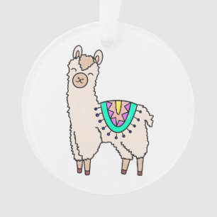 dessin animé de llama alpaga souriant