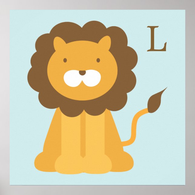 Dessin animé Lion Art mural pour enfants (Devant)