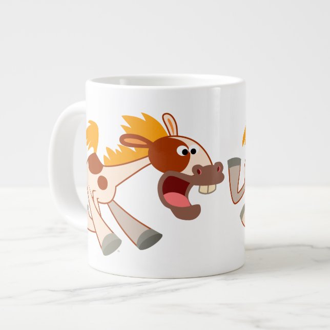 Dessin animé Pinto Horse Jumbo Mug (Devant gauche)