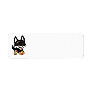 dessin animé shiba inu noir et tan