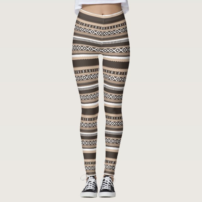Dessin artistique vintage leggings motifs (Devant)