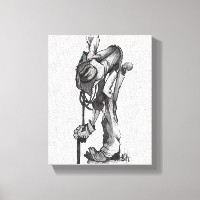 dessin au crayon cowboy impression (Recto)