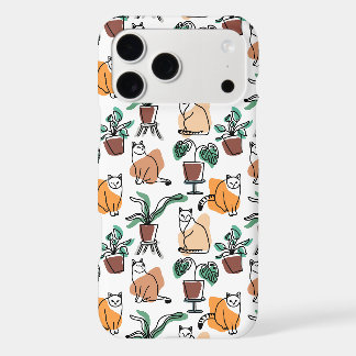 Dessin au trait chats et fleurs