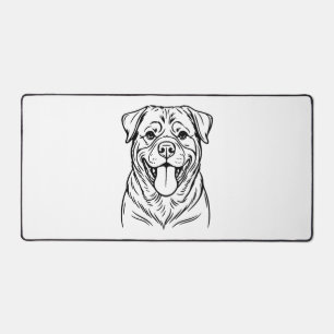 Dessin au trait de Rottweiler � ligne d'art minima