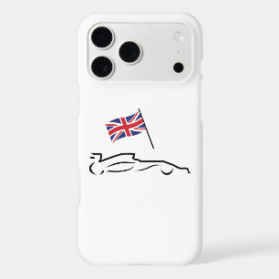 Dessin au trait de voiture de course avec drapeau