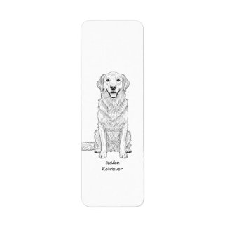 Dessin au trait minimaliste de Golden Retriever do