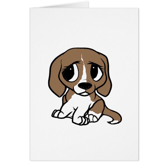Dessin beagle marron blanc (Devant)