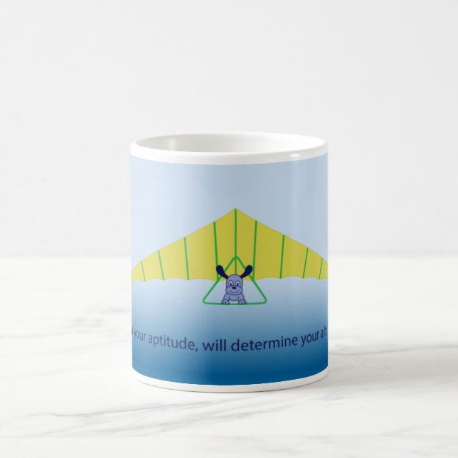 Dessin bleu chien volant accrocher planeur mug (Centre)