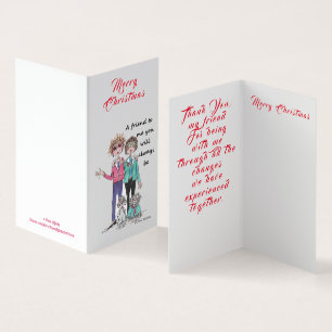 Dessin coloré de 2 amis proches et leurs chiens