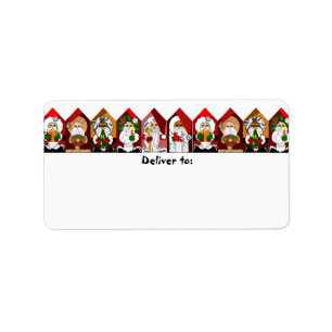 Dessin coloré Santas Étiquettes de adresse de Noël