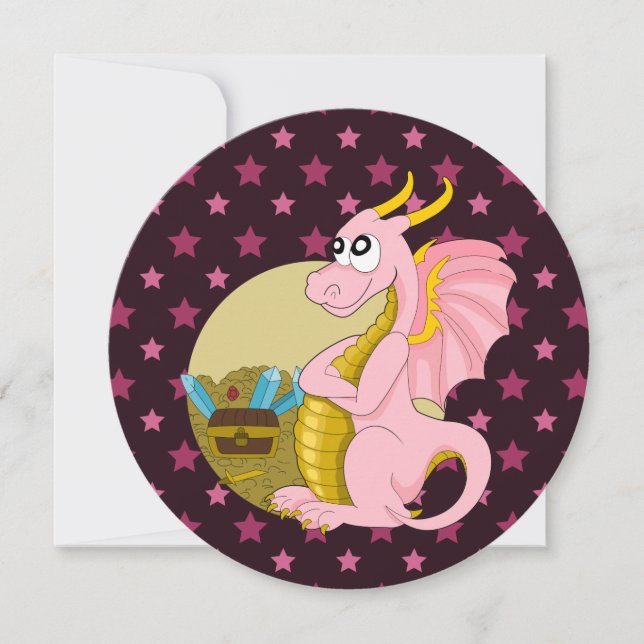 Dessin d'anniversaire de dragon invitations (Devant)