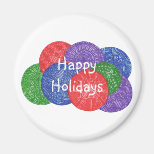 Dessin de boules de Noël colorées sur Magnet