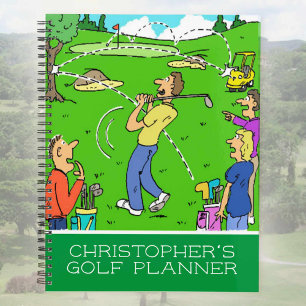Dessin de caricature amusant de golfeurs.