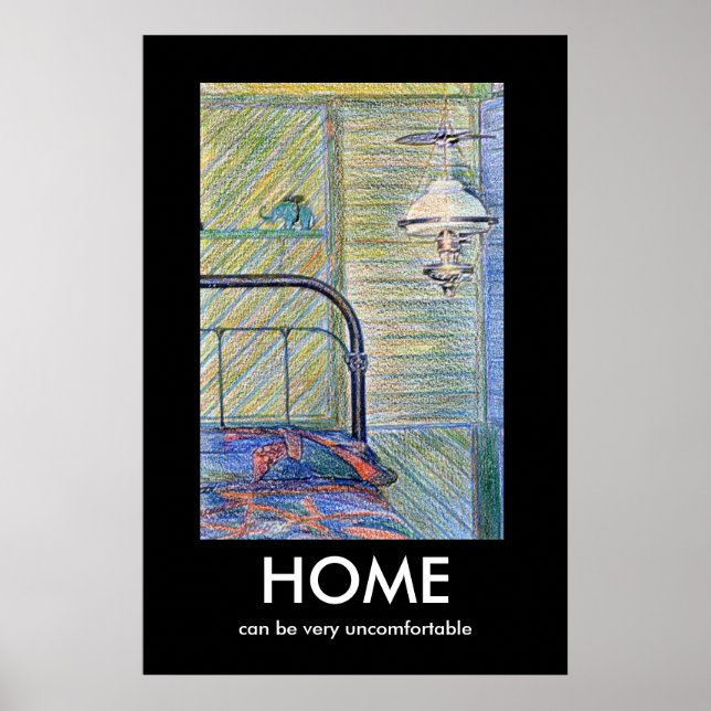 Dessin de chambre "HOME" Poster démotivant (Devant)