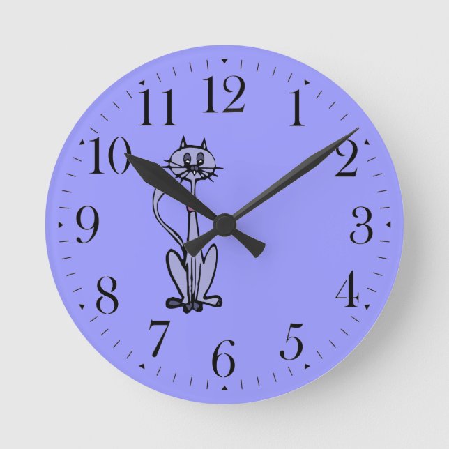 Dessin de chat de dessin amusant Horloge amoureuse (Recto)