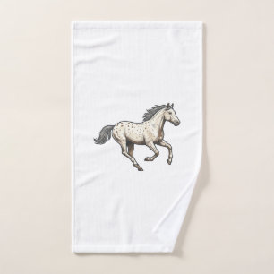 Dessin de cheval Appaloosa courant gravé vintage_1