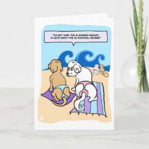 Dessin de chiens portant une carte de bangers Funn