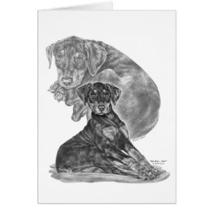 Dessin de chiot de Pinscher de dobermann par le