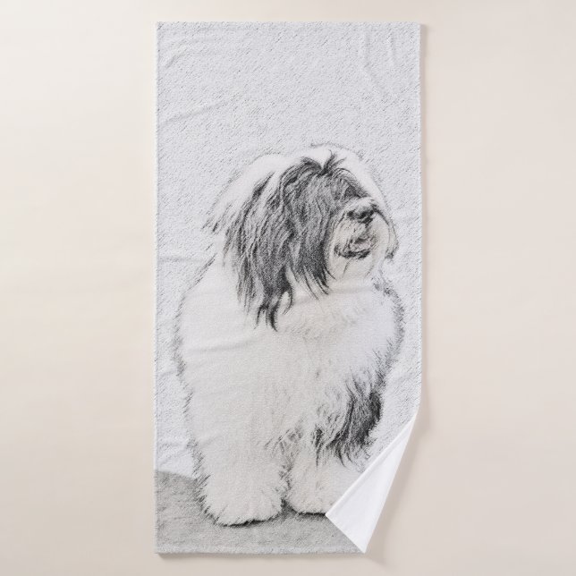 Dessin de collie à oreilles - Joli art original de (Serviette de bain)