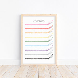 Dessin de couleurs avec Crayons - Poster éducatif